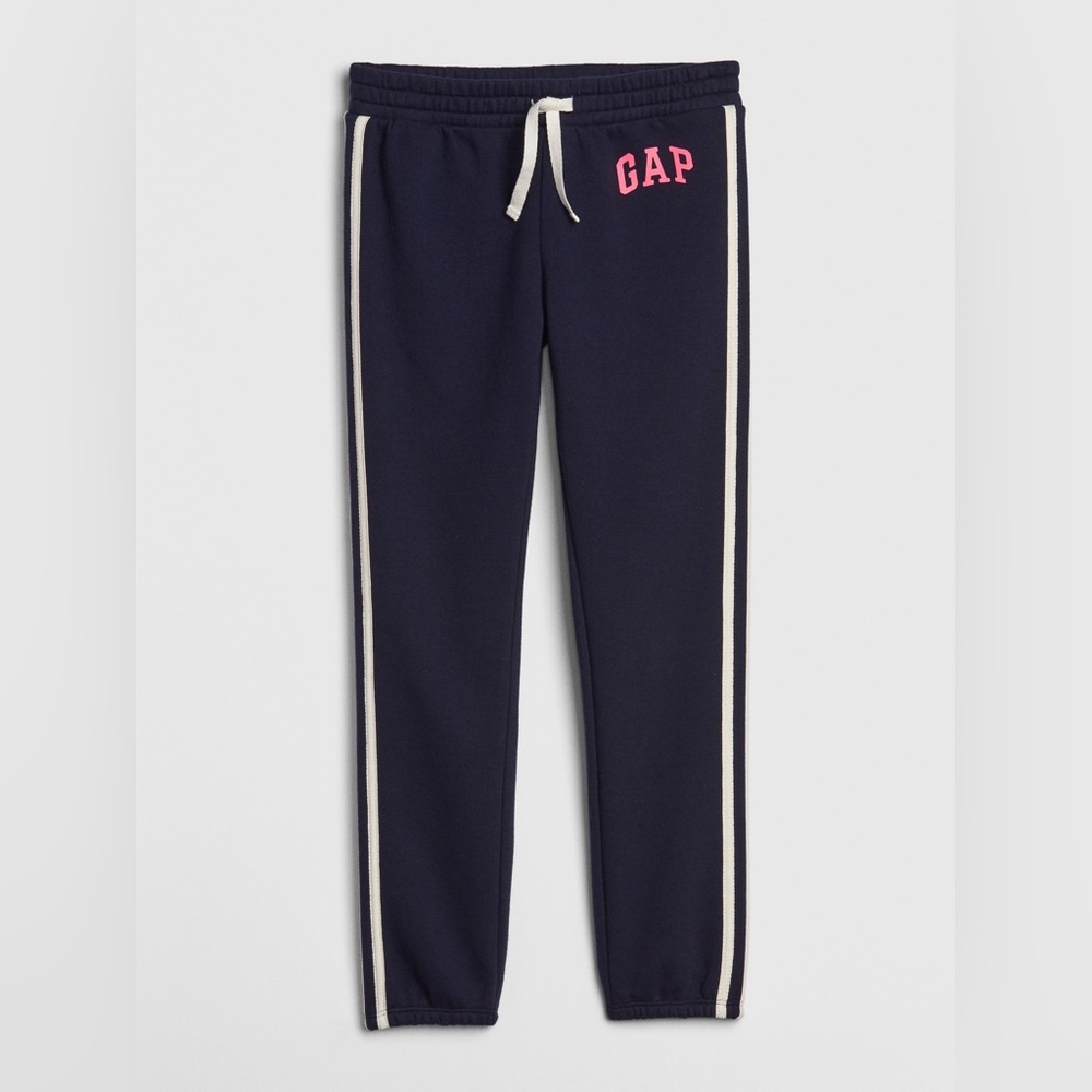 Gap Girl’s Logo Jogger Sweat Pants Navy Blue/Pink Size S NEW